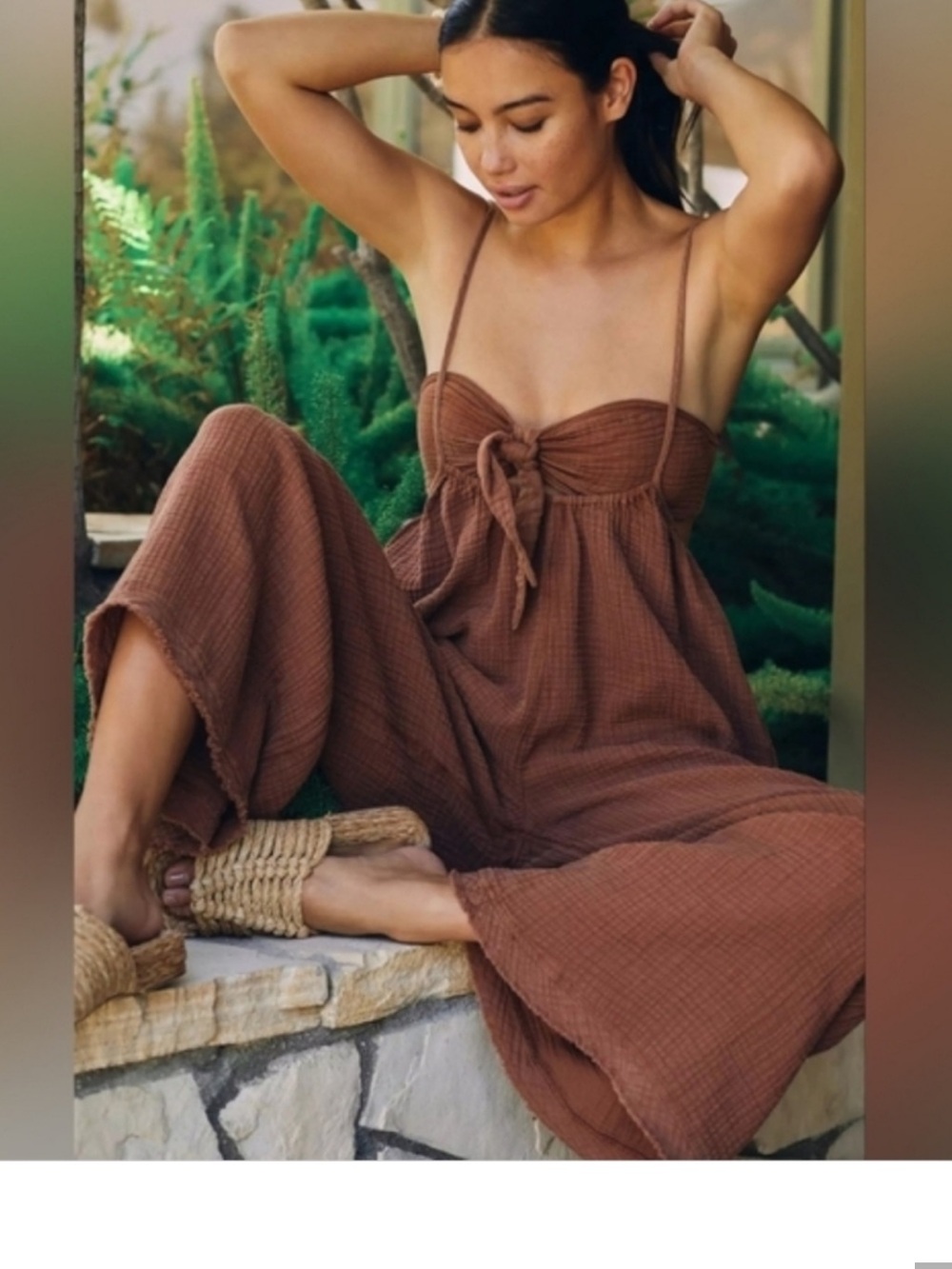 Anthropologie The Wrenley Suspender set burnt orange size Small
